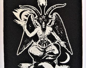 Satanic Baphomet Patch - Punk DIY Pentagram Leftover Crack Occult Gothic Evil Satan Goat&#39;s Head Voodoo Metal Devil Witchcraft Wicca Demonic