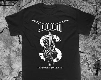 Doom T Shirt Crust Anarcho Punk D-Beat Anti Cimex Nausea Disrupt Discharge Amebix Extreme Noise Terror Antisect Disclose Aus-rotten Filth