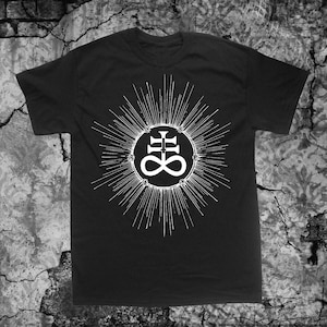 Leviathan Cross T Shirt Punk DIY Occult Gothic Satan Goat&#39;s Head Baphomet Pentagram Satanic Goat Skull Voodoo Metal Witchcraft Wicca Demonic