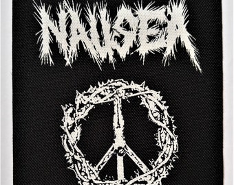 Nausea Peace Patch Anarcho Crust Punk Hellshock Extinction of mankind Phobia Warsore MDC Los Crudos Amebix Disclose Flux of Pink Indians DIY