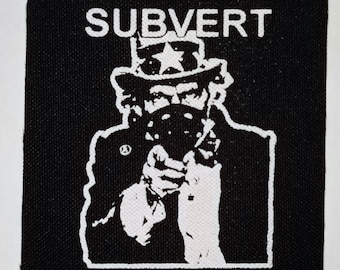 Subvert Anti-Government Patch Anarcho Crust Punk Hellshock Extinction of mankind Phobia Warsore MDC Amebix Disclose Flux of Pink Indians