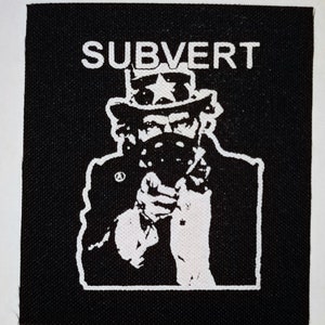 Subvert Anti-Government Patch Anarcho Crust Punk Hellshock Extinction of mankind Phobia Warsore MDC Amebix Disclose Flux of Pink Indians