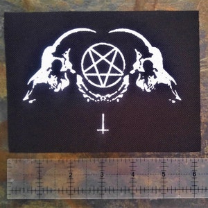 Goat Skull Patch - Satanic Pentagram Baphomet of Mendes Leviathan Cross Occult Gothic Sigil of Lucifer Goat&#39;s Head Witchcraft Wicca Devil