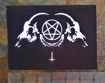 Goat Skull Patch - Satanic Pentagram Baphomet of Mendes Leviathan Cross Occult Gothic Sigil of Lucifer Goat's Head Witchcraft Wicca Devil