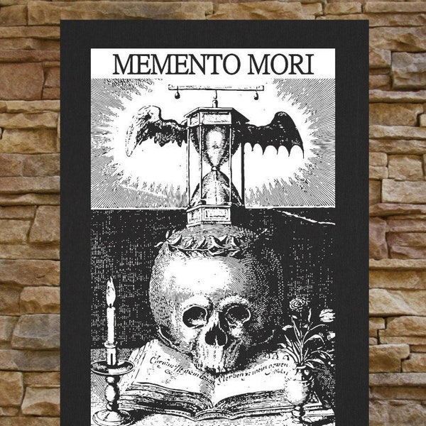 Memento Mori Canvas Print / BACK Patch - Skull Occult Gothic Skeleton Wicca Witch Voodoo Seal Sigil Goat Halloween Punk Satanic Grunge Devil