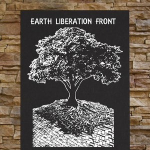 Earth Liberation Front Canvas Print / BACK Patch - Punk First Greenpeace Nature Vegetarian Vegan Animal Welfare Rights Environmental Crust