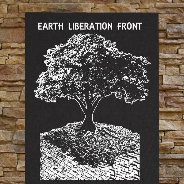 Earth Liberation Front Canvas Print / BACK Patch - Punk First Greenpeace Natur Vegetarisch Vegan Tierschutz Rechte Umwelt Crust