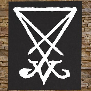 Sigil of Lucifer Canvas Print / BACK Patch - Satanic Pentagram Goat of Mendes Skull Occult Gothic Leviathan Cross Witchcraft Wicca Devil