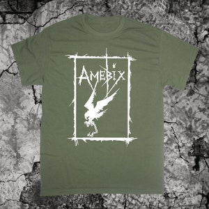 Amebix T Shirt Nausea Anti Cimex Discharge Doom Wolfbrigade Warcollapse Skitsystem Disrupt Aus-rotten Avskum Wolfpack Crust Punk Anarcho Olive Drab & White