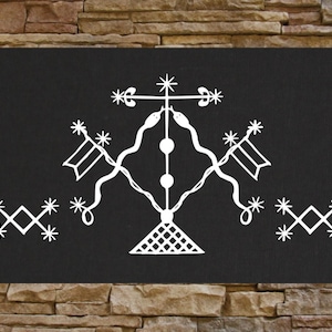 Damballah Voodoo Veve Canvas Print / BACK Patch - Skull Occult Gothic Wicca Witch Leviathan Cross Goat&#39;s Head Devil seal satan sigil evil