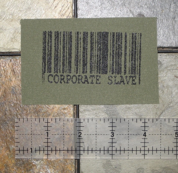Corporate Slave BACK Patch Punk Anarchy Crass Class War Human Rights Liberation