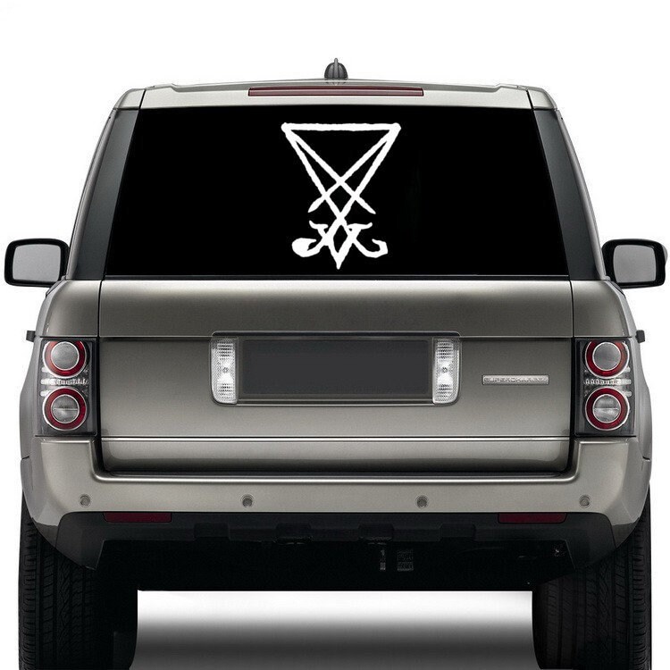 Sigil of Lucifer Die Cut Vinyl Sticker - Pentagram Decal Satanic Occult Metal Satan Goat's Head Baphomet Witchcraft Wicca Demonic Seal Cross