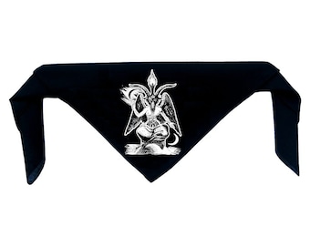 Baphomet Bandanna - Goat Skull Pentagram Devil Evil demon dragon Goat's Head Gothic Metal Occult Punk Satan Satanic Voodoo Wicca demon cross