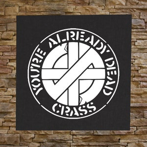 Crass BACK Patch - Crust Anarcho Punk Rudimentäre Peni Amebix Disorder Untermenschen Dirt Icons of Filth Aus-Rotten Nausea Black Flag Doom Filth