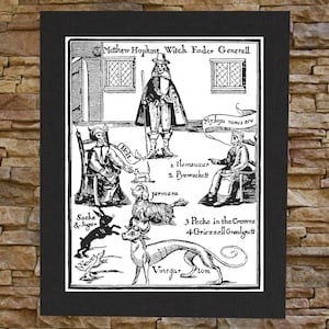 Matthew Hopkins Witch Finder General Canvas Print / Back Patch - Pentacle Wiccan Wicca Pagan Gothic Goth Occult Star Cross Skull Seal of