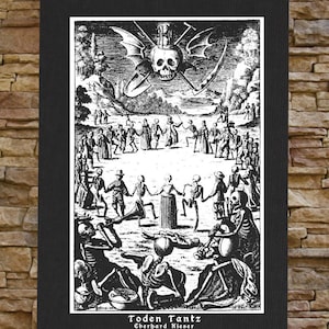 Memento Mori Canvas Print / BACK Patch - Danse Macabre Dance of Death Remember Skull Occult Gothic Skeleton Medieval Wicca Voodoo Seal Sigil