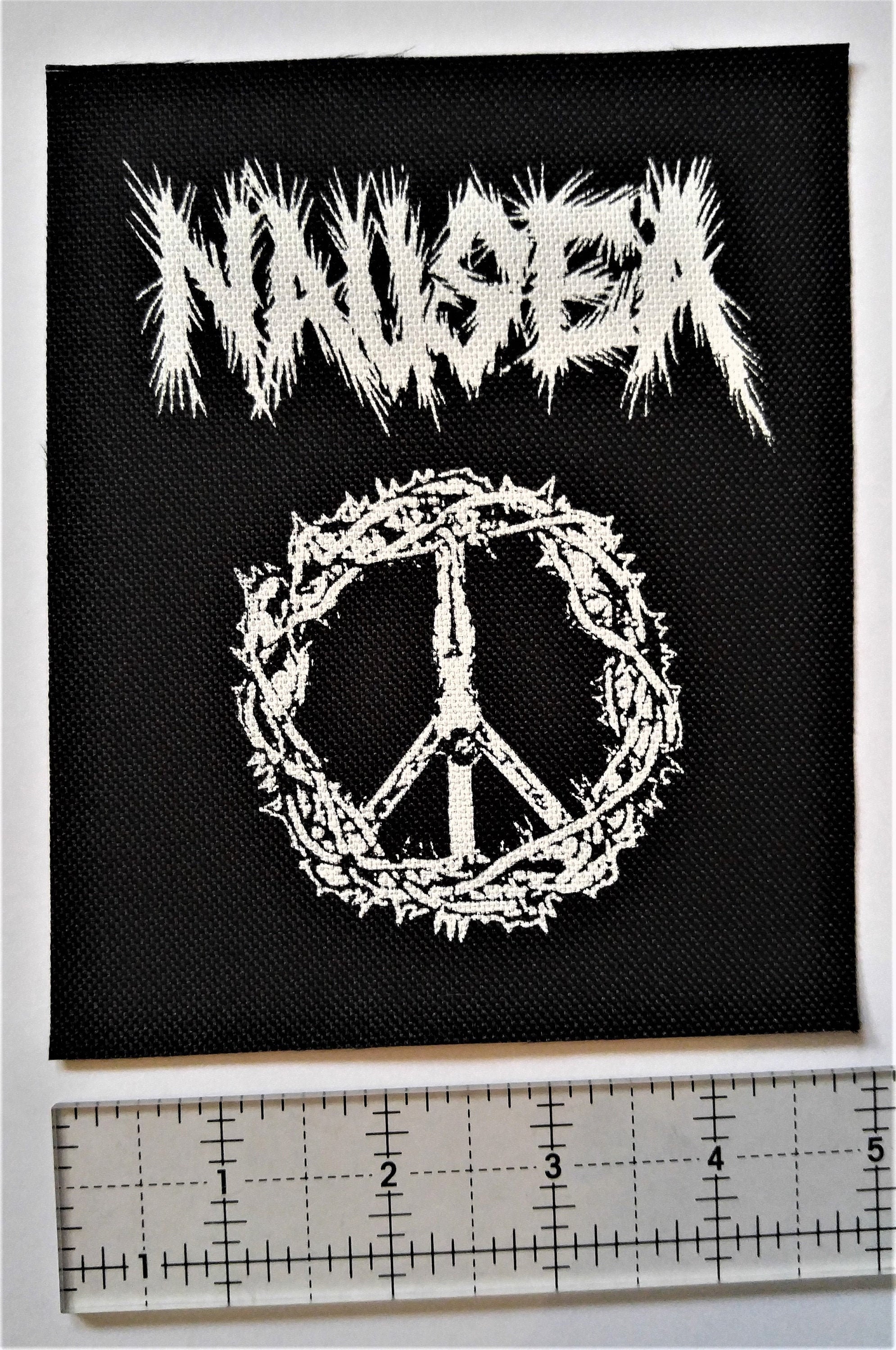 Nausea Peace Patch Anarcho Crust Punk Hellshock Extinction of mankind Phobia Warsore MDC Los Crudos Amebix Disclose Flux of Pink Indians DIY