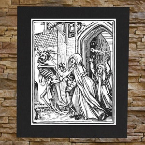 Memento Mori Canvas Print / BACK Patch - Hans Holbein Dance of Death Remember Skull Occult Gothic Skeleton Medieval Witch Voodoo Seal Sigil