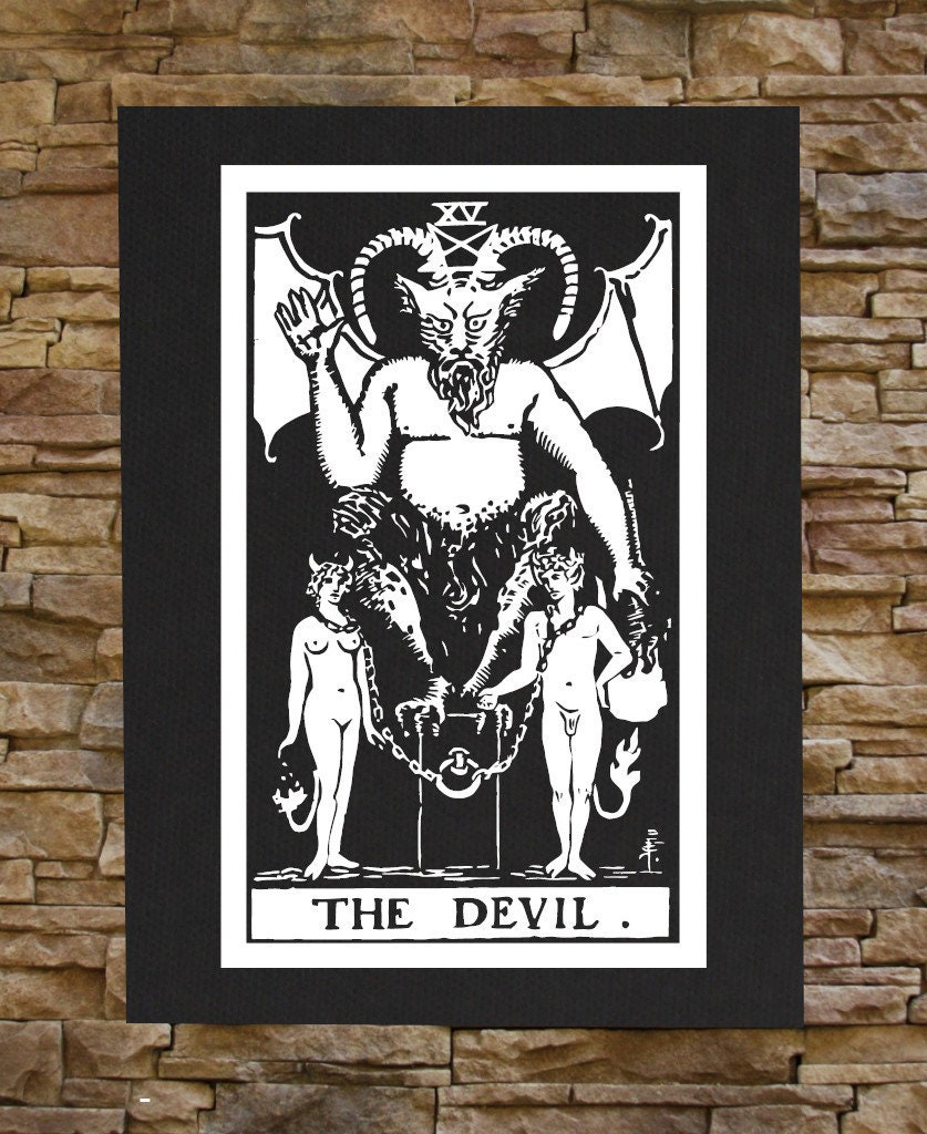 Devil Tarot Card Canvas Print / BACK Patch Skull Occult - Etsy India