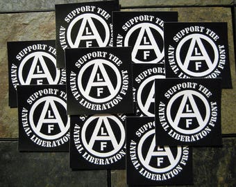 Lot of 10 4x4" Animal Liberation Front Vinyl Sticker (Waterproof) - ALF Animal Welfare Rights Punk Anarcho Crust Vegan Vegetarian ELF Earth