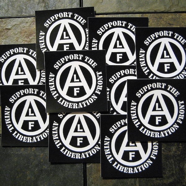 Lot of 10 4x4" Animal Liberation Front Vinyl Sticker (Waterproof) - ALF Animal Welfare Rights Punk Anarcho Crust Vegan Vegetarian ELF Earth