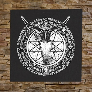 Occult Canvas Print / BACK Patch - Skull Memento Mori Gothic Skeleton Evil Wicca Witch Voodoo Seal Sigil Goat Halloween Punk Grunge Satanic