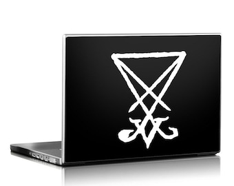 Sigil of Lucifer Die Cut Vinyl Sticker - Pentagram Decal Satanic Occult Metal Satan Goat&#39;s Head Baphomet Witchcraft Wicca Demonic Seal Cross