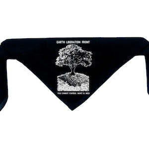 Earth Liberation Front Bandanna - First Animal Head Scarf Welfare Rights Punk Dog Human Anarchy Social Anti Government Media Corporation