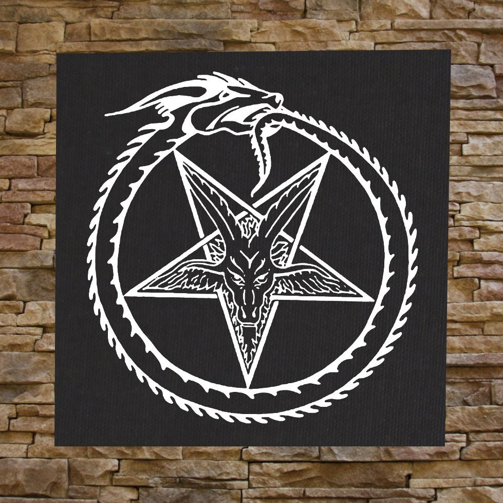 Serpent Pentagram Canvas Print / BACK Patch - Satanic Baphomet Goat Skull Occult Gothic Leviathan Cross Voodoo Witchcraft Wicca Evil Demonic