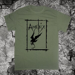 Amebix T Shirt Nausea Anti Cimex Discharge Doom Wolfbrigade Warcollapse Skitsystem Disrupt Aus-rotten Avskum Wolfpack Crust Punk Anarcho Olive Drab & Black