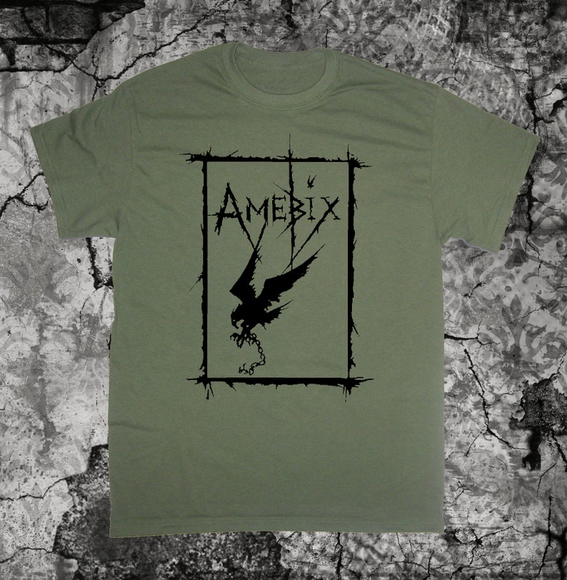 Amebix T Shirt Nausea Anti Cimex Discharge Doom Wolfbrigade Warcollapse Skitsystem Disrupt Aus-rotten Avskum Wolfpack Crust Punk Anarcho Olive Drab & Black