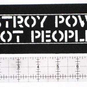 Destroy Power Not People Crass Patch Anarcho Punk Hellshock Extinction of mankind Phobia Warsore MDC Los Crudos Amebix Disclose anarchy anti
