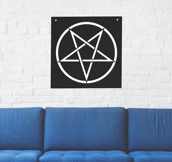 Inverted Pentacle Wall Tapestry Occult Gothic Evil Seal Satan