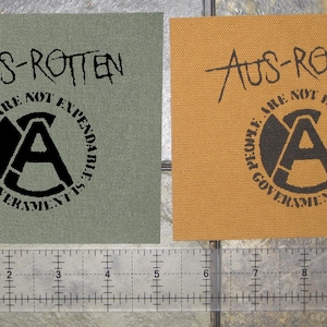 Aus-rotten Patch - DIY Crust Anarcho Punk Rudimentary Peni Amebix Disorder Subhumans Dirt Icons of Filth Crass Nausea Black Flag