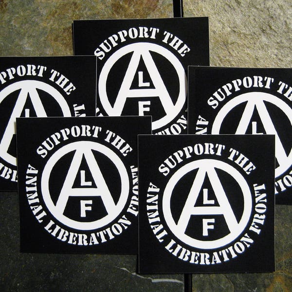 Lot of 5 4x4" Animal Liberation Front Vinyl Sticker (Waterproof) - ALF Animal Welfare Rights Punk Anarcho Crust Vegan Vegetarian ELF Earth