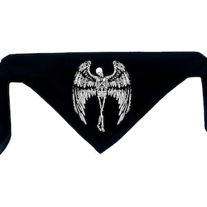 Winged Skeleton Bandanna - Goat Skull Baphomet Devil Evil demon Goat's Head Gothic Metal Occult Punk Satan Satanic Voodoo Wicca demon cross