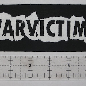Warvictims Patch -DIY Anarcho Crust Punk D-beat Inepsy Wolfbrigade Totalitar Extreme Noise Terror Extinction of Mankind Wormrot Nasum Phobia