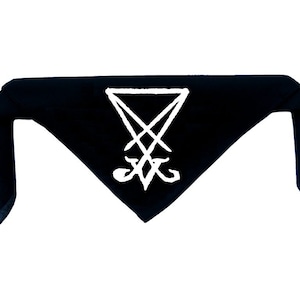 Sigil of Lucifer Bandanna - head scarf devil Evil goat skull Goat's Head Gothic satanic Metal Occult Punk Satan Voodoo Wicca cross demon 666