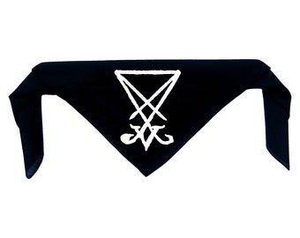 Sigil of Lucifer Bandanna - head scarf devil Evil goat skull Goat's Head Gothic satanic Metal Occult Punk Satan Voodoo Wicca cross demon 666