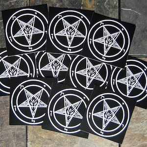 Lot von 10 4x4 "Pentagramm VINYL wasserdichte Aufkleber - Aufkleber Stoßstange Satanisch Ockult Gothic Satan Ziegenkopf Baphomet Metall Teufel Wicca Demonic