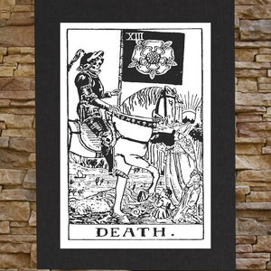 Death Tarot Card Canvas Print / BACK Patch - Skull Occult Gothic Skeleton Medieval Wicca Witch Voodoo Seal Sigil Memento Mori Remember Death