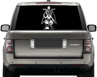 Baphomet Die Cut Vinyl Sticker - Sigil of Lucifer Decal Satanic Occult Metal Satan Goat&#39;s Head Pentagram Witchcraft Wicca Demonic Seal Cross