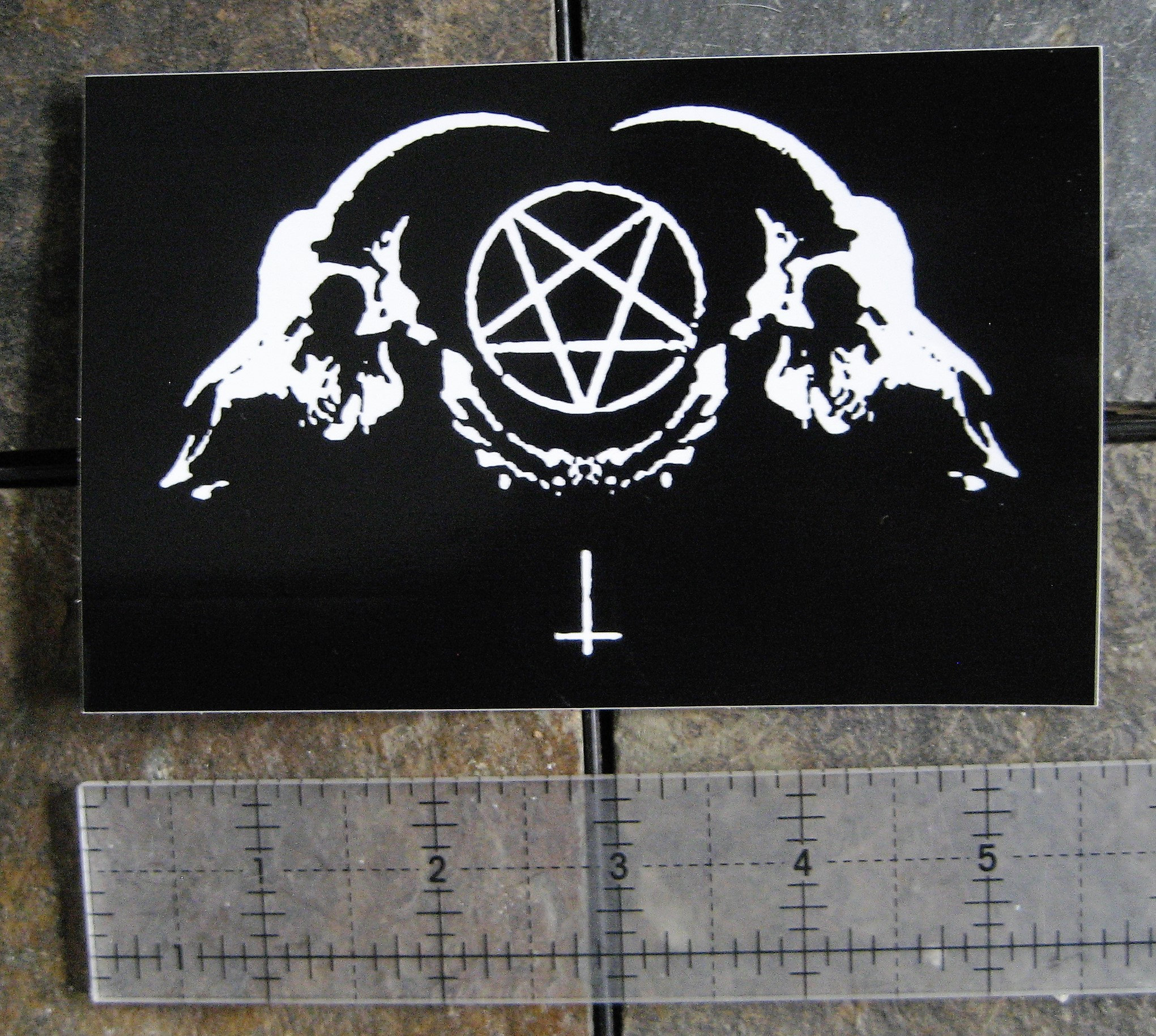 2 Satanische Aufkleber Pentagramm Baphomet – 12,7x12,7 Cm, Vinyl, Matt