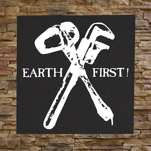 Earth Liberation Front Canvas Print / BACK Patch - Punk First Greenpeace Nature Vegetarian Vegan Animal Welfare Rights Environmental Crust