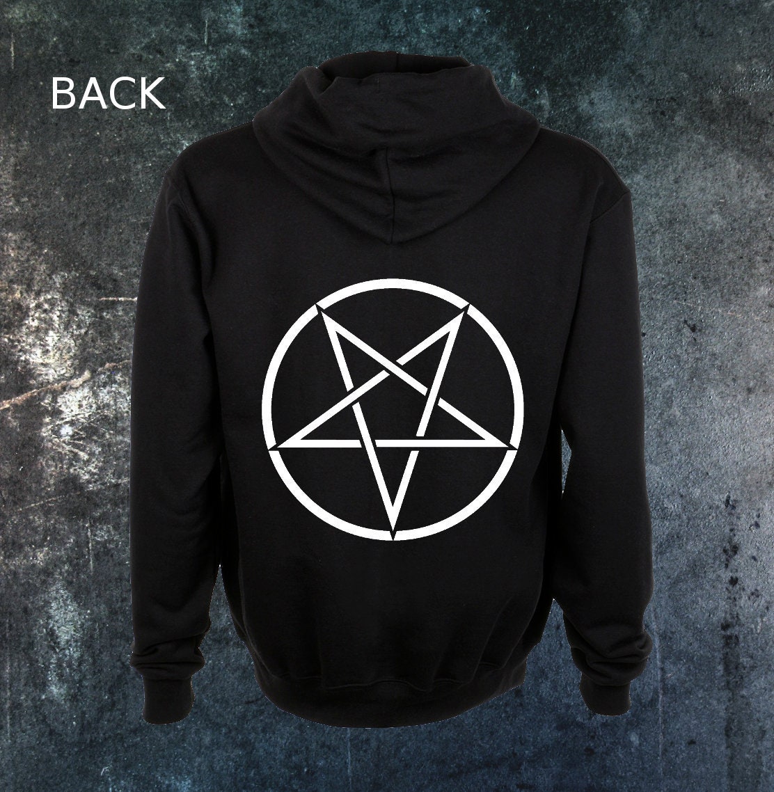 Inverted Pentacle Zip up Zipper Hoodie - Satanic Pentagram