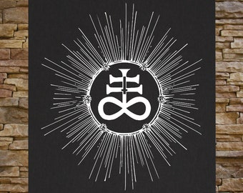 Leviathan Cross Canvas Print / BACK Patch - Satanic Baphomet Goat Skull Occult Gothic Pentagram Voodoo Metal Witchcraft Wicca Devil Demonic