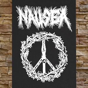 Nausea BACK Patch - Aus-rotten Anti Cimex Discharge Doom Wolfbrigade Warcollapse Skitsystem Disrupt Amebix Avskum Wolfpack Crust Anarcho