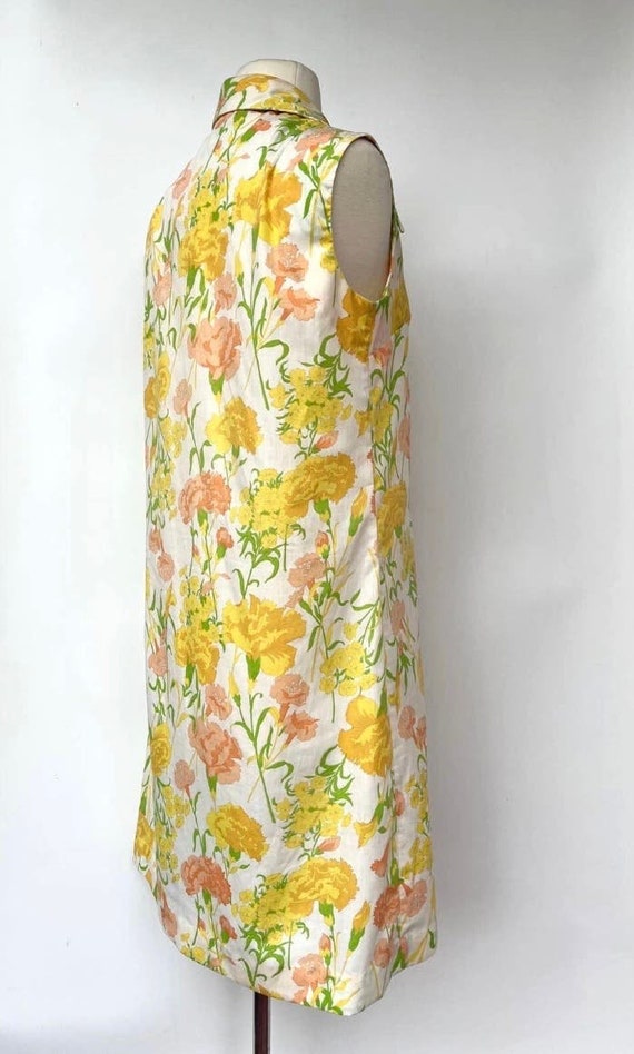 1960s Swirl Ruffle Front Sleeveless Spring Dress … - image 2