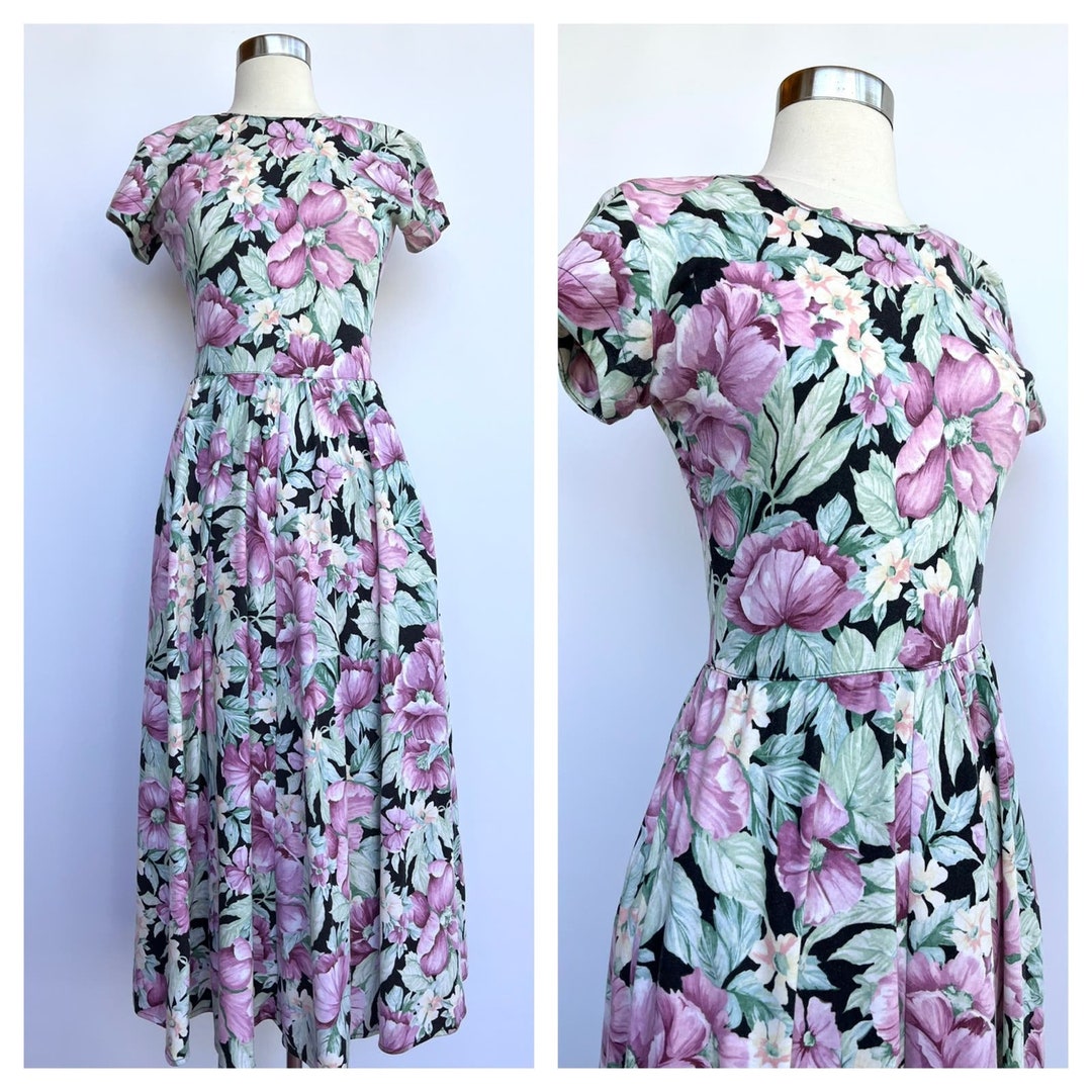 1980s CAROL ANDERSON Floral Shirtwaist Sundress with Pockets | x-small/small/medium main image 0