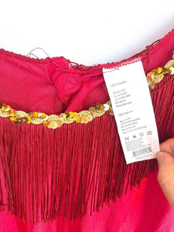 Red Fringe Flapper Costume Dress small - image 4